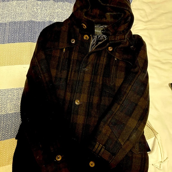 Johnny Love large hooded men’s pea coat - Picture 3 of 4